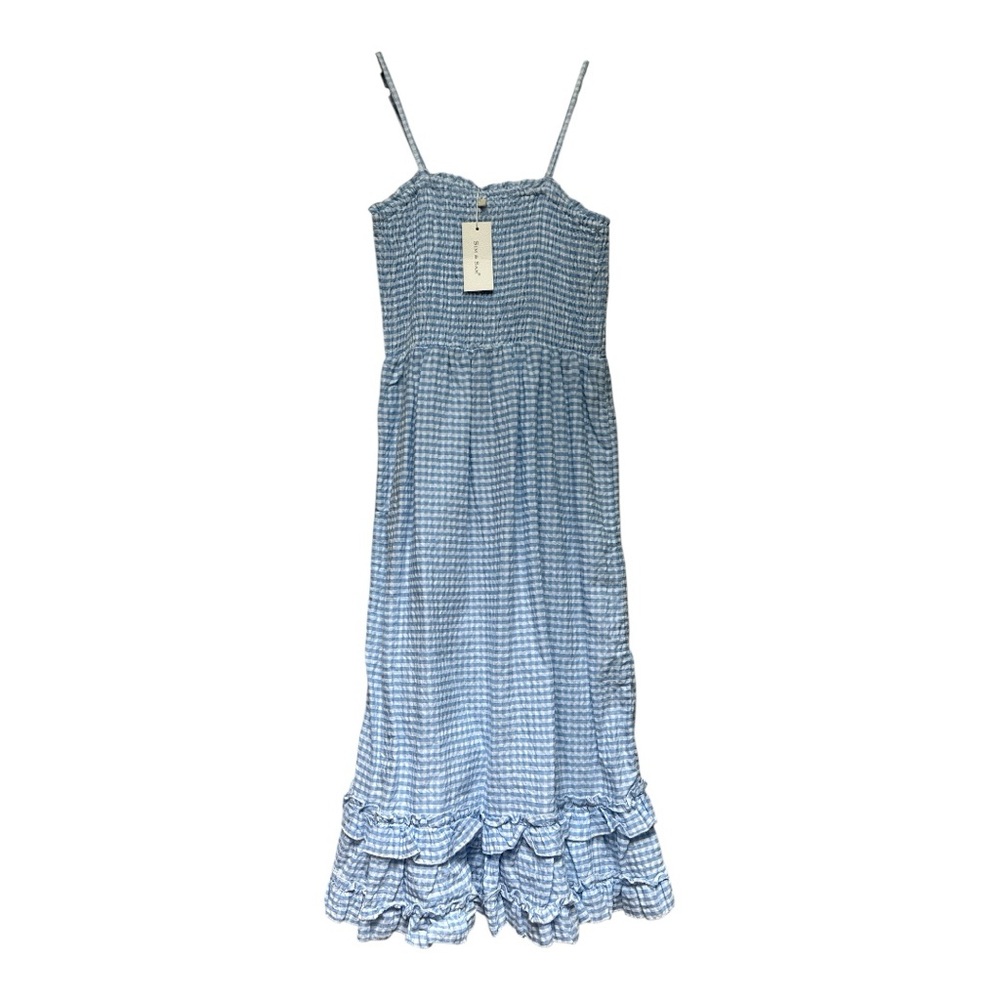 Sim & Sam Blue Gingham Sundress Dress Size L